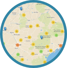 image illustrant une carte pour chercher des offres sports-santé