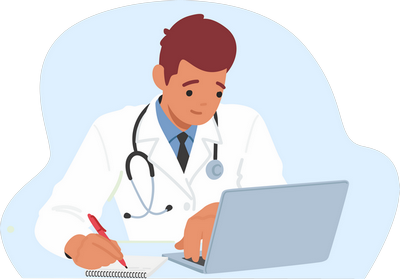 illustration médecin prenant des notes pour orienter ses patients